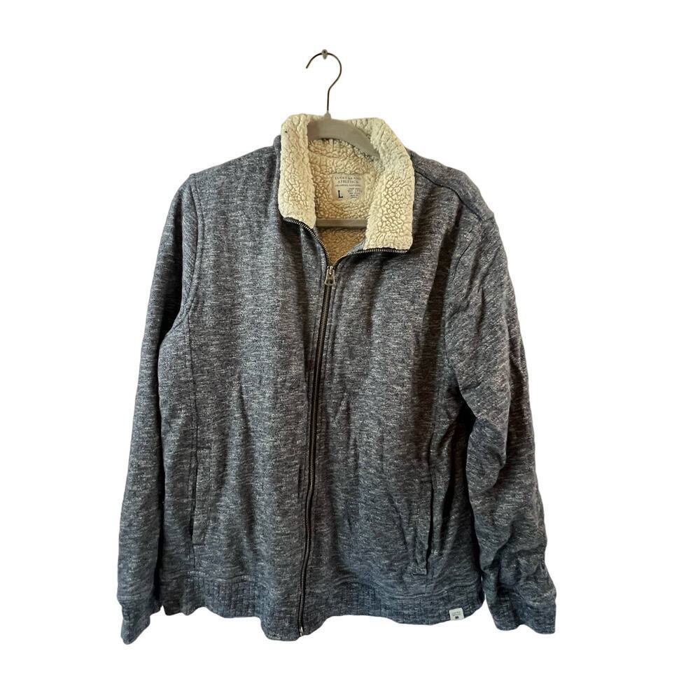 Lucky Brand Mens Blue Fleece Lined Zip Up Jacket Size Large